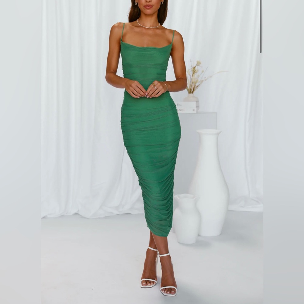 FOREST QUEEN MIDI DRESS GREEN